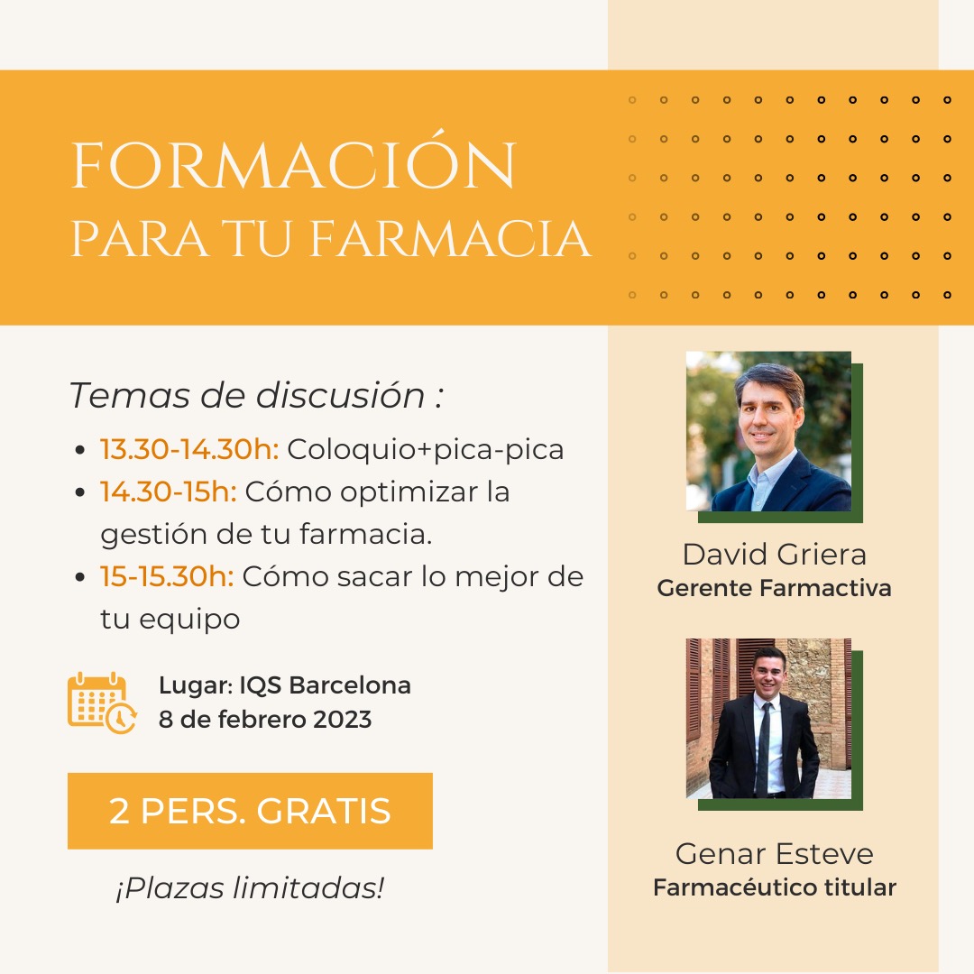 Farmactiva's tweet photo. ¿Eres #farmaciafarmactiva?👀

No te pierdas 👉¡𝗡𝘂𝗲𝘃𝗮 𝗳𝗼𝗿𝗺𝗮𝗰𝗶𝗼́𝗻 𝗣𝗥𝗘𝗦𝗘𝗡𝗖𝗜𝗔𝗟 𝗲𝗹 𝗺𝗶𝗲́𝗿𝗰𝗼𝗹𝗲𝘀 𝟴 𝗱𝗲 𝗳𝗲𝗯𝗿𝗲𝗿𝗼 𝗲𝗻 𝗲𝗹 𝗜𝗻𝘀𝘁𝗶𝘁𝘂𝘁 𝗤𝘂í𝗺𝗶𝗰 𝗱𝗲 𝗦𝗮𝗿𝗿𝗶à (𝗜𝗤𝗦) 𝗱𝗲 𝗕𝗮𝗿𝗰𝗲𝗹𝗼𝗻𝗮 🗓.

🤩 ¡𝗣𝗟𝗔𝗭𝗔𝗦 𝗟𝗜𝗠𝗜𝗧𝗔𝗗𝗔𝗦! https://t.co/7HkSUFKbBn