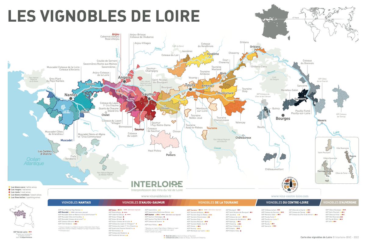 vinsdeloire's tweet photo. Une nouvelle version de la carte des vignobles de Loire intégrant les AOP Côtes du Forez et AOP Côte Roannaise est disponible et téléchargeable sur notre site : https://t.co/DvPMjArqQt

#vinsvaldeloire #valdeloire #vins #vignoblesLoire #loire https://t.co/lQi0pZSarX