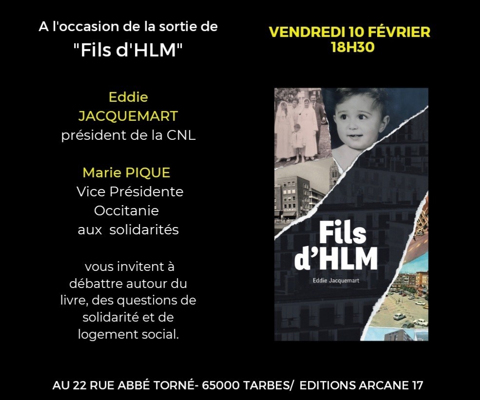 MariePique46's tweet photo. Précarité, mal-logement... Et si le HLM était la solution ?
Fière d'accueillir mon ami @EddieJacquemart président de @La_CNL pour une discussion publique sur le logement social à l'occasion de la sortie de son livre « Fils d'HLM ».
👉Retrouvez nous à Tarbes le 10 fevrier à 18h30. https://t.co/LBdpm6DzlF