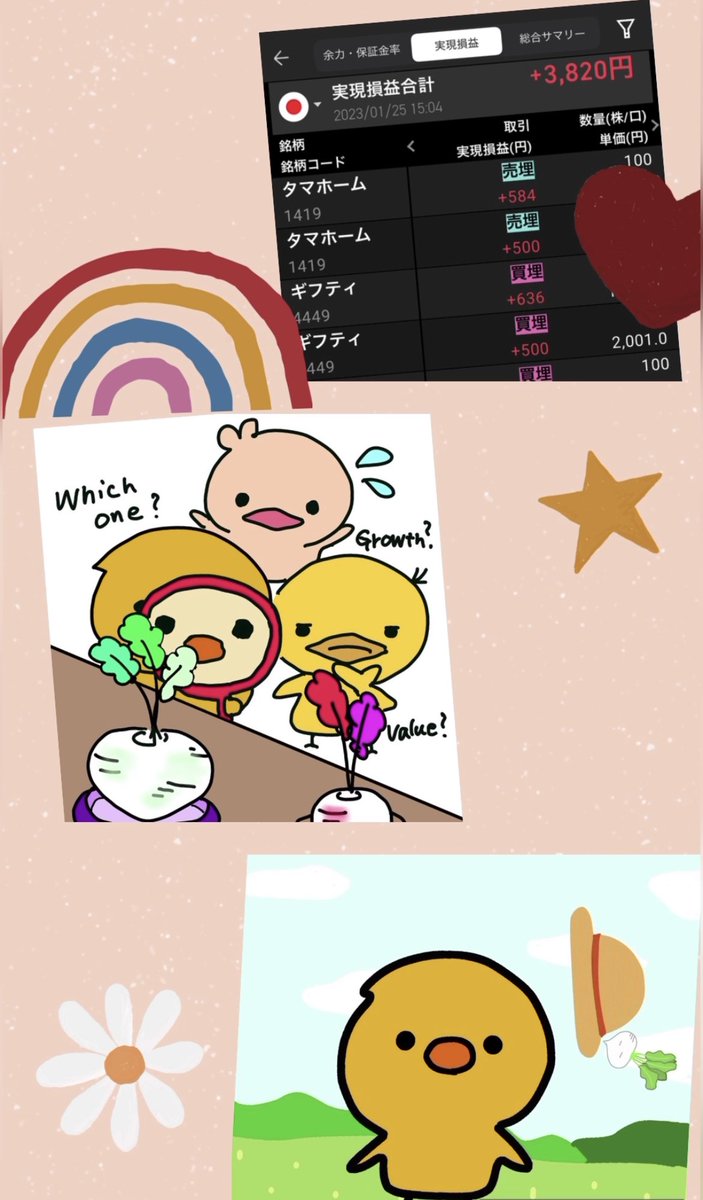 kabupinoco's tweet photo. 今日＋0.38% 
チキンゆえにへたくそすぎでした。。

ひよこのひとり言っす🐥さむっ❄️

体調には気をつけてください〜 https://t.co/iVVS56EC0a