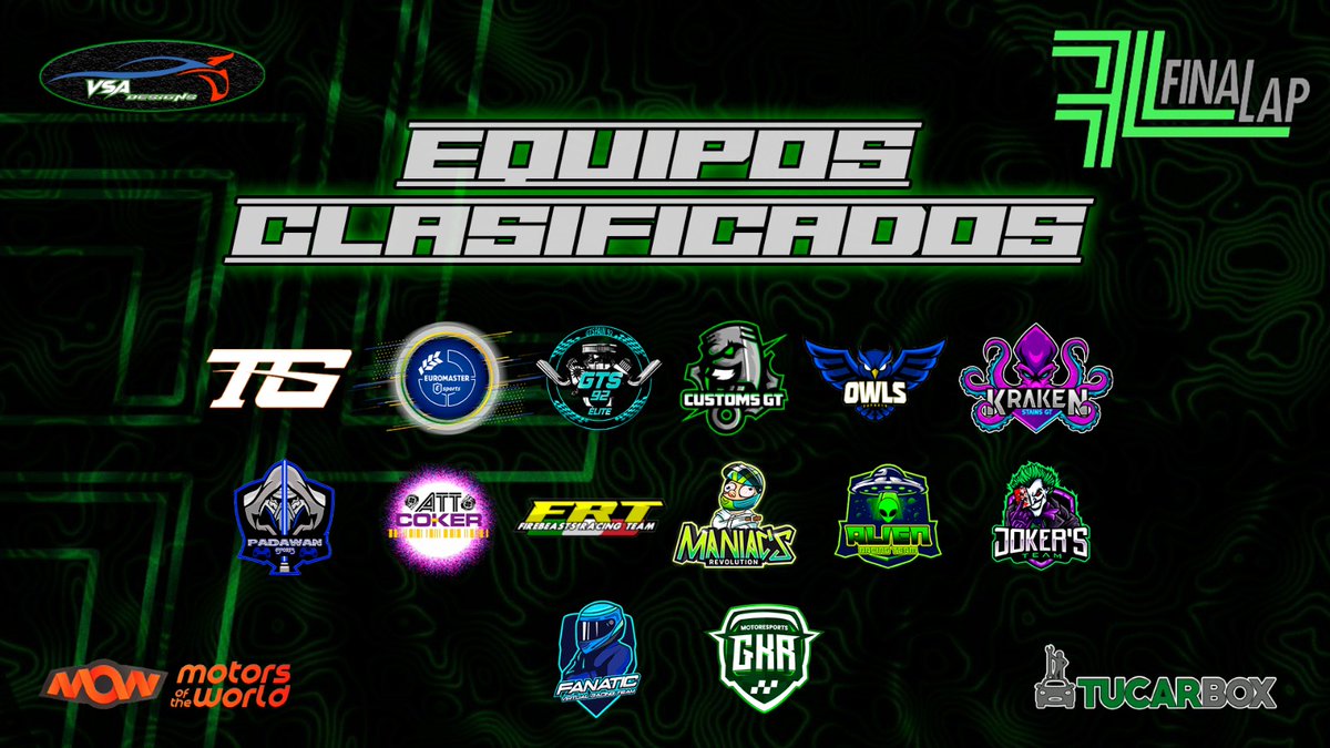 FinaLap_eSports's tweet photo. #FinaLapRivals #GT7
🟢 Os presentamos la parrilla que nos hará vibrar cada domingo‼️
🟢 Vívelo en directo a través de nuestro canal de Twitch ⬇️⬇️
https://t.co/BKZ4KMjbDZ
🟢 Ponte cómodo, que empezamos‼️
3, 2, 1... #FinaLapGo https://t.co/1O95UgxJMk