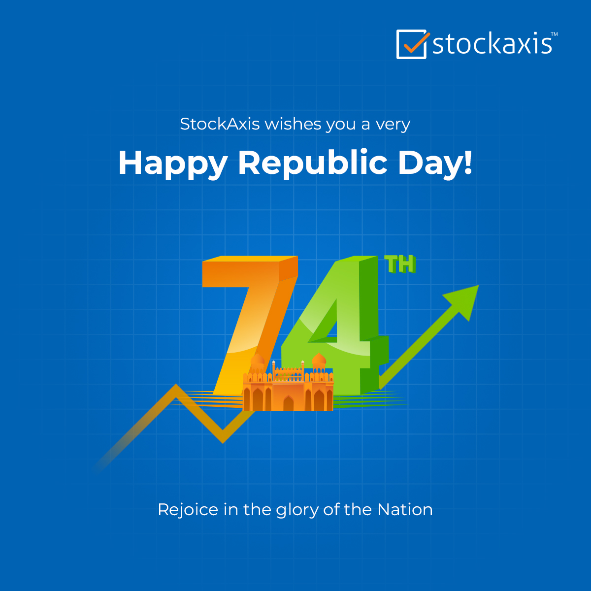 stockaxis's tweet photo. A proud &amp; happy day for us all! #StockAxis wishes you a happy republic day!

#RepublicDay2023 #74RepublicDay #India #pride #RepublicDayIndia #stockmarketindia #BSE #NSE #dalalstreet #IndianStockMarket https://t.co/lG66Njah9a