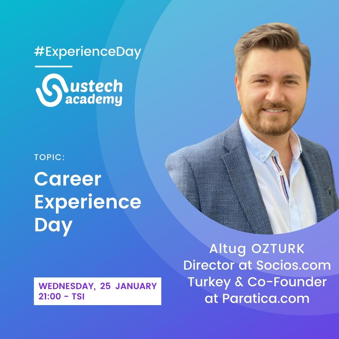 USTechacademy's tweet photo. We host Altug Ozturk on @USTechacademy's #careerday. Join us. @altugx 

#blockchain #web3 #NFT #experienceday #USTechAcademy #blockchaindeveloperbootcamp #cryptocurrency https://t.co/AGujx4ItdJ