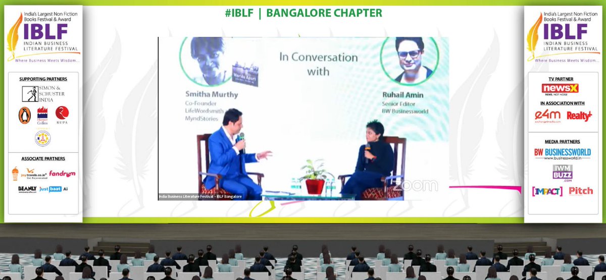 BWBusinessworld's tweet photo. Live: Ms. Smitha Murthy, Co-Founder, @lifewordsmith and @MyndStories, discusses her book 'Worlds Apart: Intersecting Journeys of Friends Who Never Met' with  Mr. @RenAameen, Sr. Editor, BW Businessworld at the Indian Business Literature Festival.
#BengaluruChapter #IBLF https://t.co/2mWS0Mfsaz