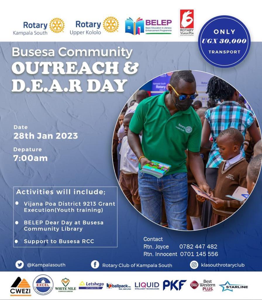 🔊On the 28th of Jan 🗓️the Busesa community will have an outreach D.E.A.R day which will involve grant execution, support for the rotary community corp & Belep dear day @KampalaSouth @Rotaryvijanapoa @GKitakule @RotaryBelep setup by @KitakuleFDN