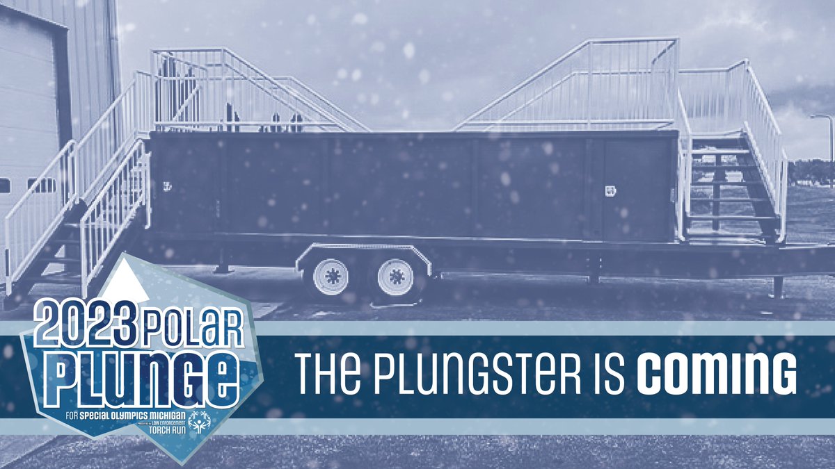 SpOlympicsMI's tweet image. This Polar ❄️  Plunge is back. This year it's bigger, bolder, and better than ever before! Why? The Plungester. This 🚚  semi-truck-sized pool on wheels is rolling across the state, ready to make some 🌊 waves. Don't miss your chance to make a 💦 splash. plungemi.org.