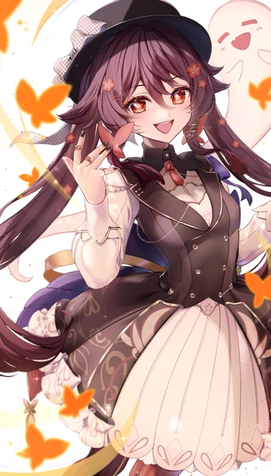 綾華ちゃんの可愛い新お衣装を胡桃ちゃんにも着てもらいたくてアレンジしてみました #原神 #GenshinImpact #HuTao 