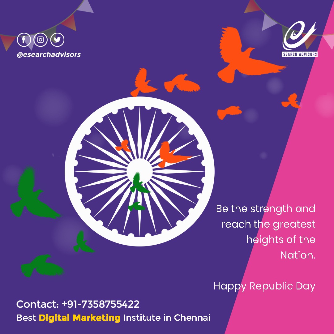 esearchadvisors's tweet photo. Learn digital marketing, fly high in your career, and make India rise. Salute to the Republic🕊🦚🇮🇳

📞Call:  073587 55422
📲Follow: @esearchadvisors  
🌐website - https://t.co/uRLAppNM13

#esearch #esearchadvisors #republicday2023 #happyrepublicday #nation #pride #indian #india https://t.co/xGWRc9293U