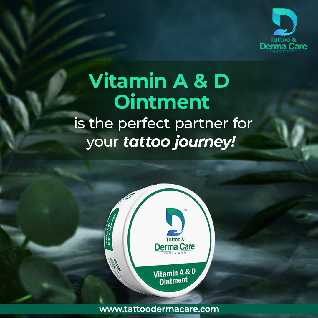 DERMACARE14's tweet photo. Vitamin A &amp; D Ointment is one of the most commonly used post-tattooing treatments and is advised for both the healing process and aftercare. Helps moisturize the skin, naturally absorbs wound secretions, and fills the spaces between your skin cells. 
.
#vitamin #ointment https://t.co/K6npvjb2td