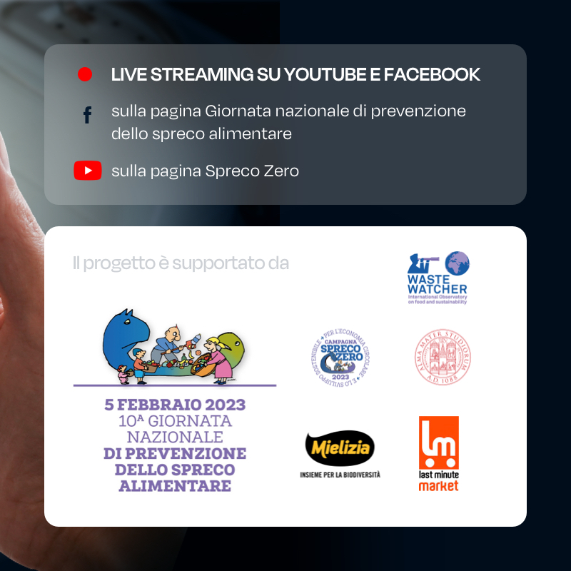 Manca sempre meno!
Vivi con noi la 10^ Giornata nazionale di Prevenzione dello spreco alimentare:
Il 2 febbraio segui l’evento dalle 11:30 cliccando su questo link: bit.ly/3HvQssH
Ti aspettimo con la nostra nuova App per monitorare gli sprechi: bit.ly/3HvbGqr