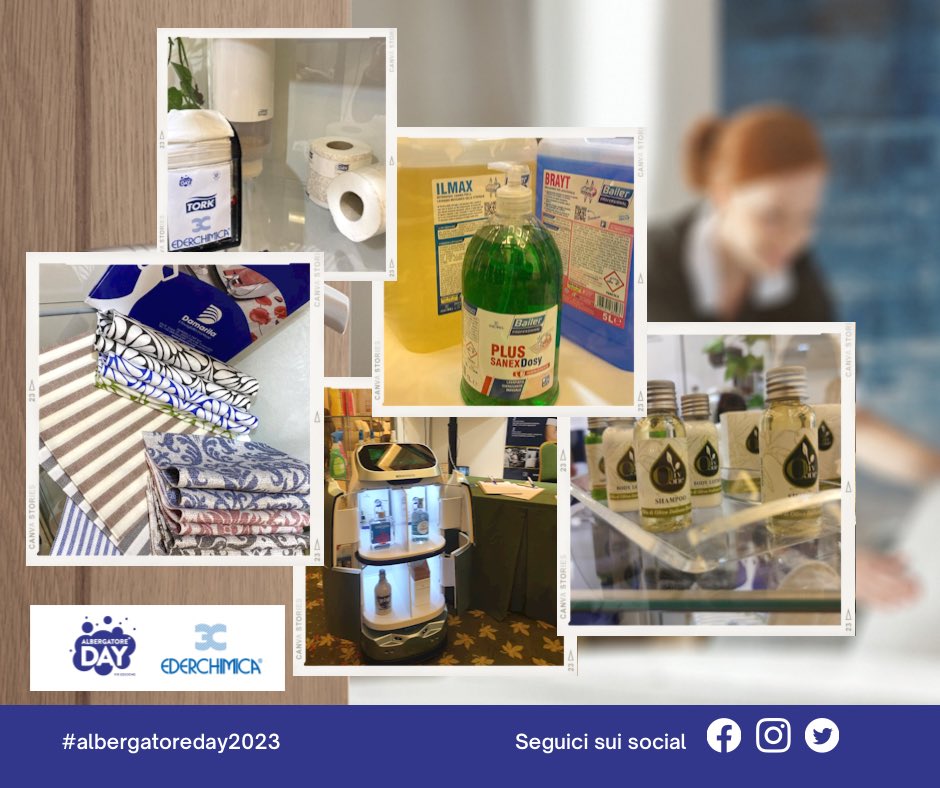 ederchimica1's tweet photo. #albergatoreday2023 
📍Noi ci siamo
🛎️ Ti aspettiamo al nostro stand 6, per mostrarti le nostre linee e prodotti più richiesti
#hotellerie @FederalberghiRM #ederchimica https://t.co/al5qY6pSqj
