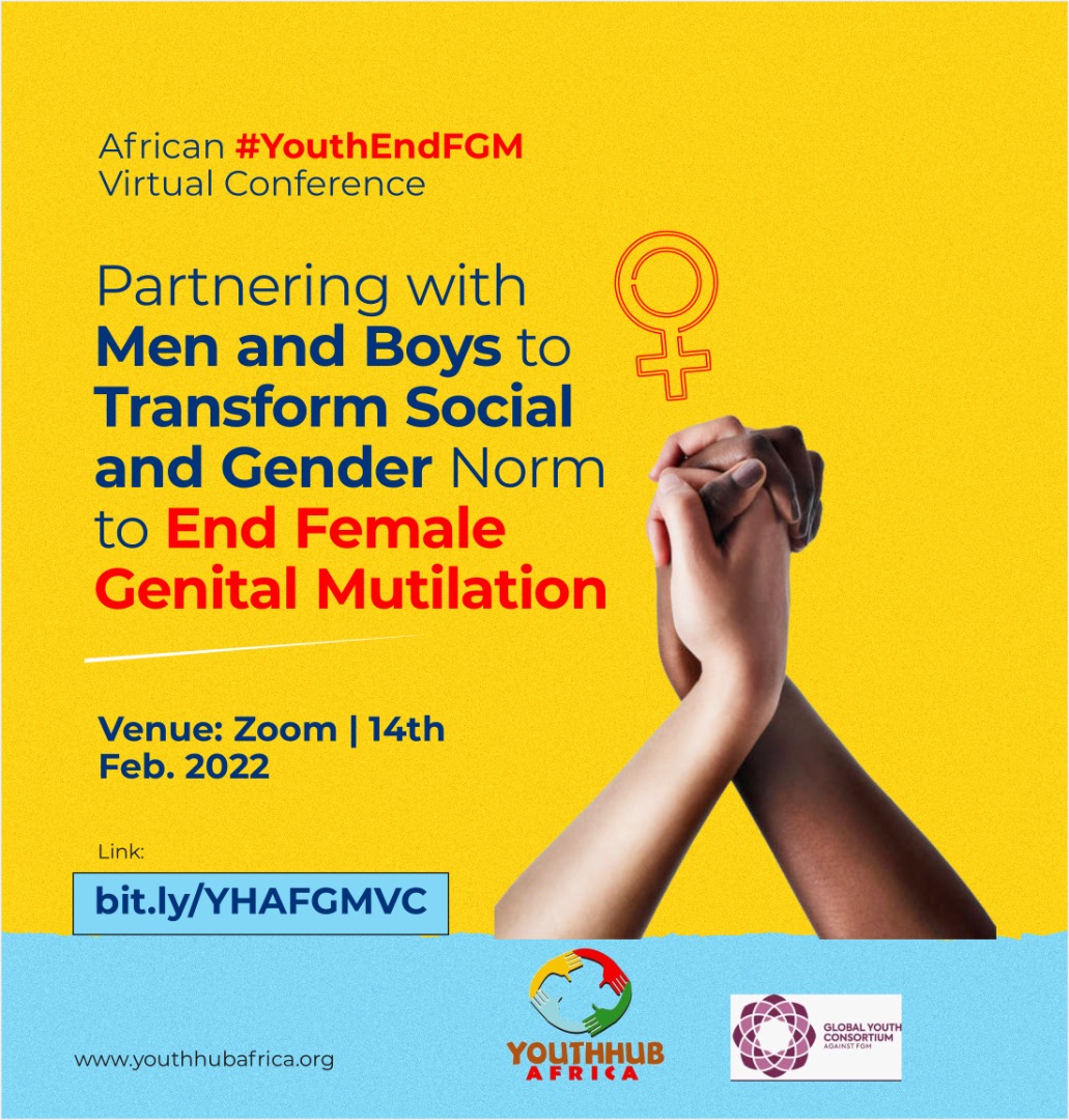 We will stop at nothing to #endfgm and if Men & boys join this course, the future is brighter. Join us in this conversation 
#MenEndFGM 
#YouthEndFGM

Registration link 👇
bit.ly/YHAFGMVC