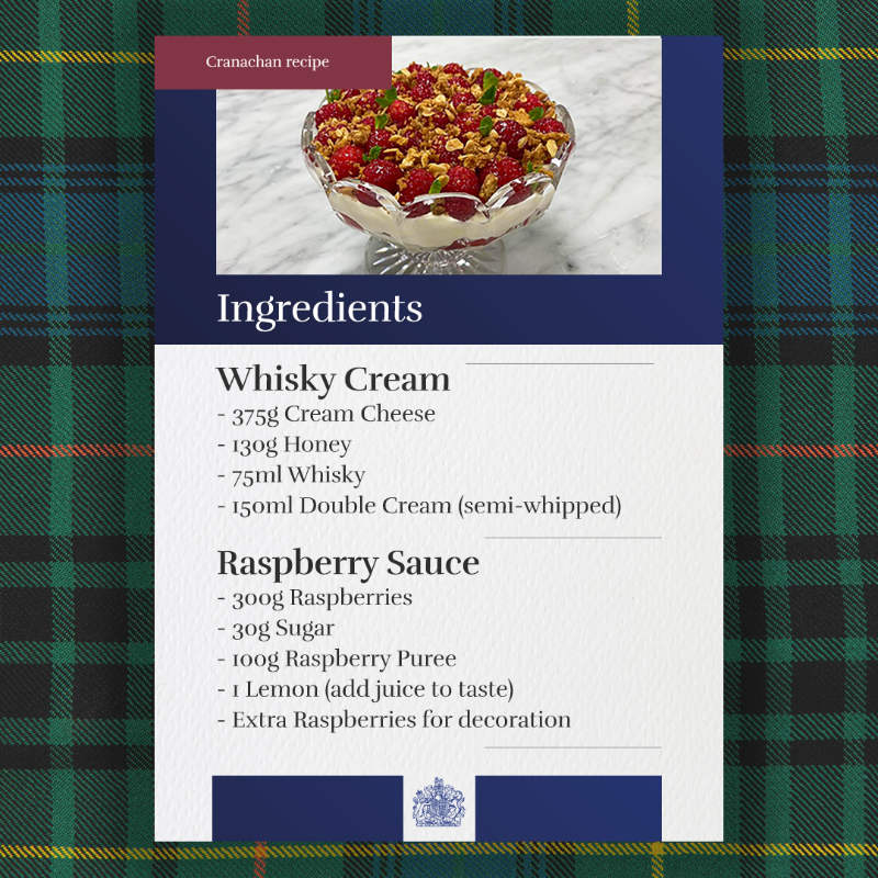 RoyalFamily's tweet photo. Happy #BurnsNight!

If you’re celebrating today, why not have a go at making the traditional Scottish pudding Cranachan, using this recipe from the Royal Kitchens: