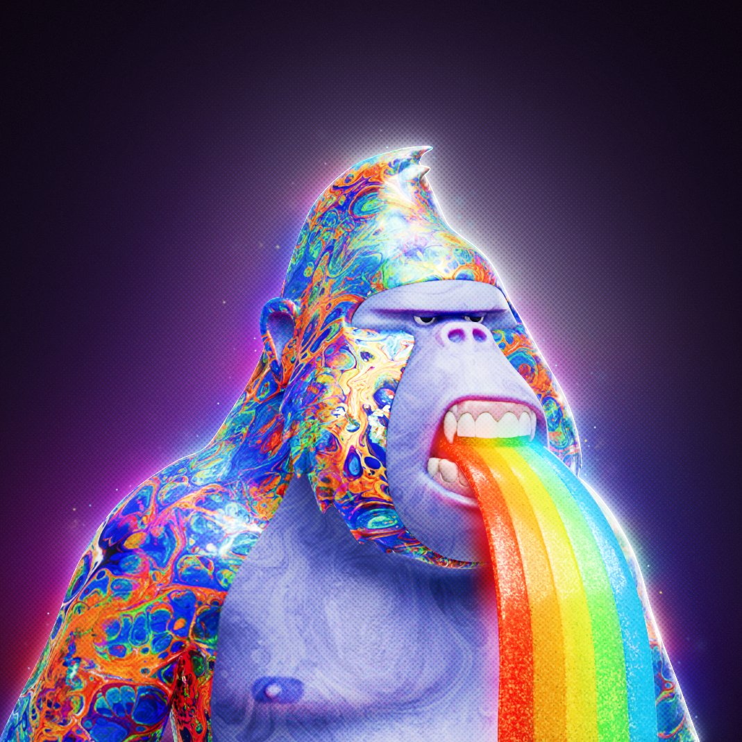 DegenApeAcademy's tweet photo. You're in the club and this guy pukes rainbow on your girlfriend's ass. What do you do? https://t.co/PpAxLw5N5l
