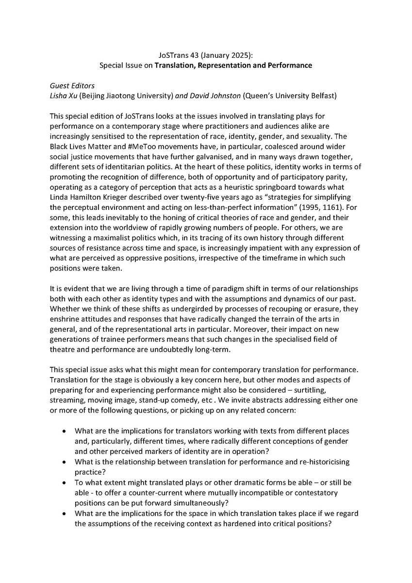 JoSTrans - The Journal of Specialised Translation tweet media