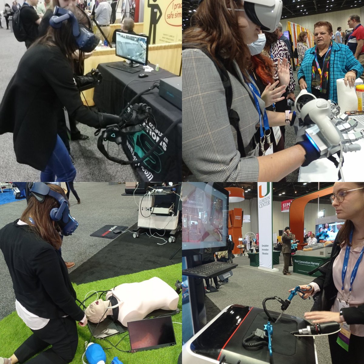 #IMSH23 #day3 yesterday we took some time to explore new solutions combining #vr with #hapticfeedback and we found some cool #commercialsolutions, as well as #researchprojects @SurgicalScience @Ecsorl @jinsils @TAMU #healthcaresimulation #medicalsimulation