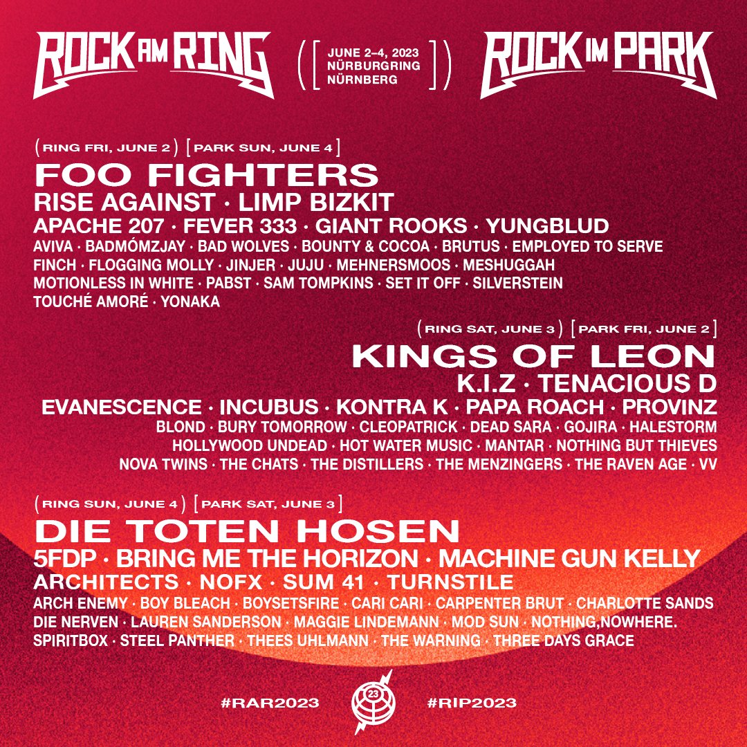 foofighters's tweet photo. Germany - we'll see you Friday, June 2nd at @rockamring and Sunday, June 4th at @rockimpark_com ! Tickets are on sale now.

https://t.co/UDcjJqVoCh
https://t.co/rHwaoj3rU0 https://t.co/SwGUn0DfR9