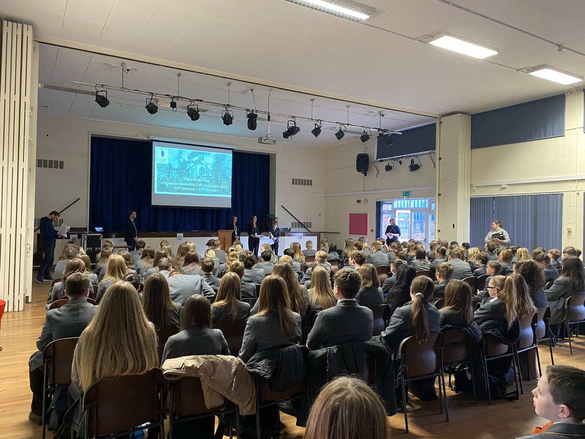 YsgolBrynAlyn's tweet photo. #HolocaustMemorialDay @HMD_UK @wrexham Remembrance week has begun at YBA with our Holocaust Remembrance services. Year 7 and 8 were exemplary in their behaviour and respect #ordinarypeople #alwaysremember #learnthroughhistory #respect https://t.co/wOXHkQyC4r