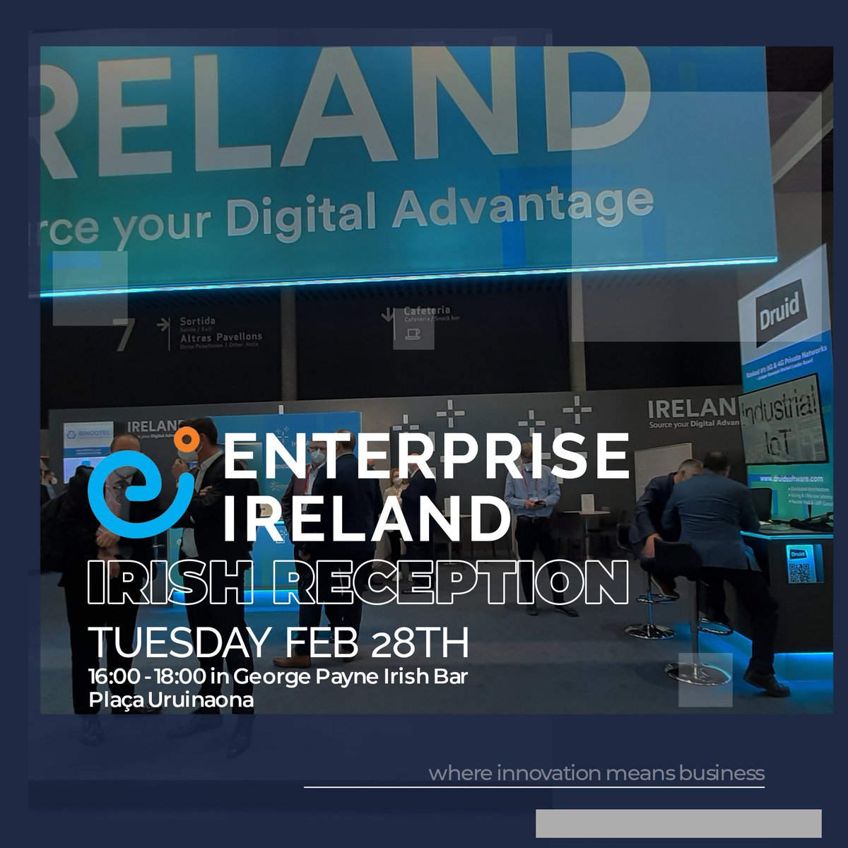 druid_software's tweet photo. As popular as our industry leading core #Raemis is, the question we got asked the most at @MWCHub last year was "when is the Irish reception event"?

Well it is back this year! Reach out to us on enquiries@druidsoftware.com or your commerical contact at Druid to book your slot. https://t.co/Oz16XTCouF
