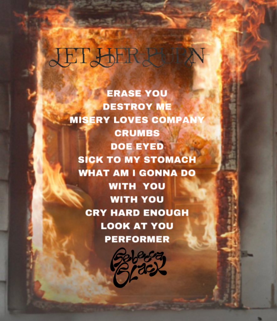 justagirlgx's tweet image. Official #tracklisting for @MsRebeccaBlack Debut album #letherburm 🔥🔥🔥🔥🔥