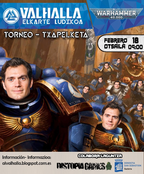 AL_Valhalla's tweet photo. Ojo, Torneo de Warhammer 40K el 18 de febrero. ¿Vendrá a jugar Henry Cavill? Ni confirmamos ni desmentimos 
--------
Adi, Warhammer 40K Txapelketa, otsailak 18n. Henry Cavill agertuko da? Auskalo, agian bai, agian ez. 

https://t.co/FTVwNAHLNE https://t.co/Jp35SphBio
