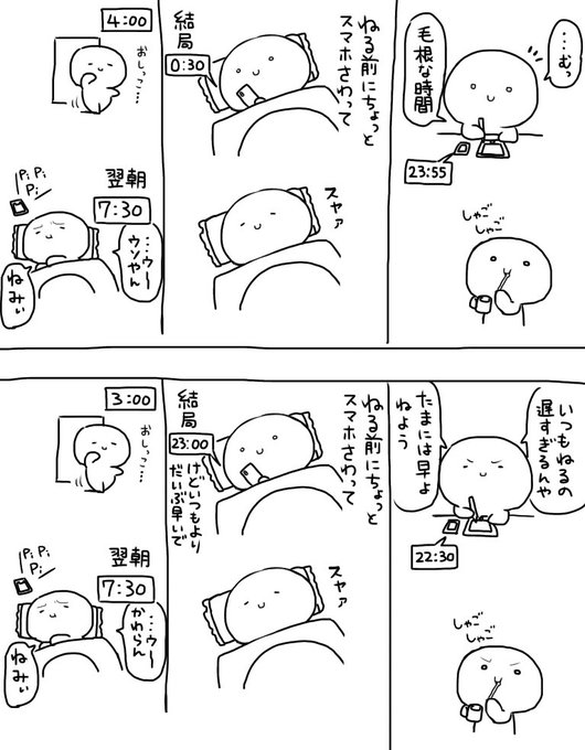早めに寝ても目覚めの悪さが同じ 