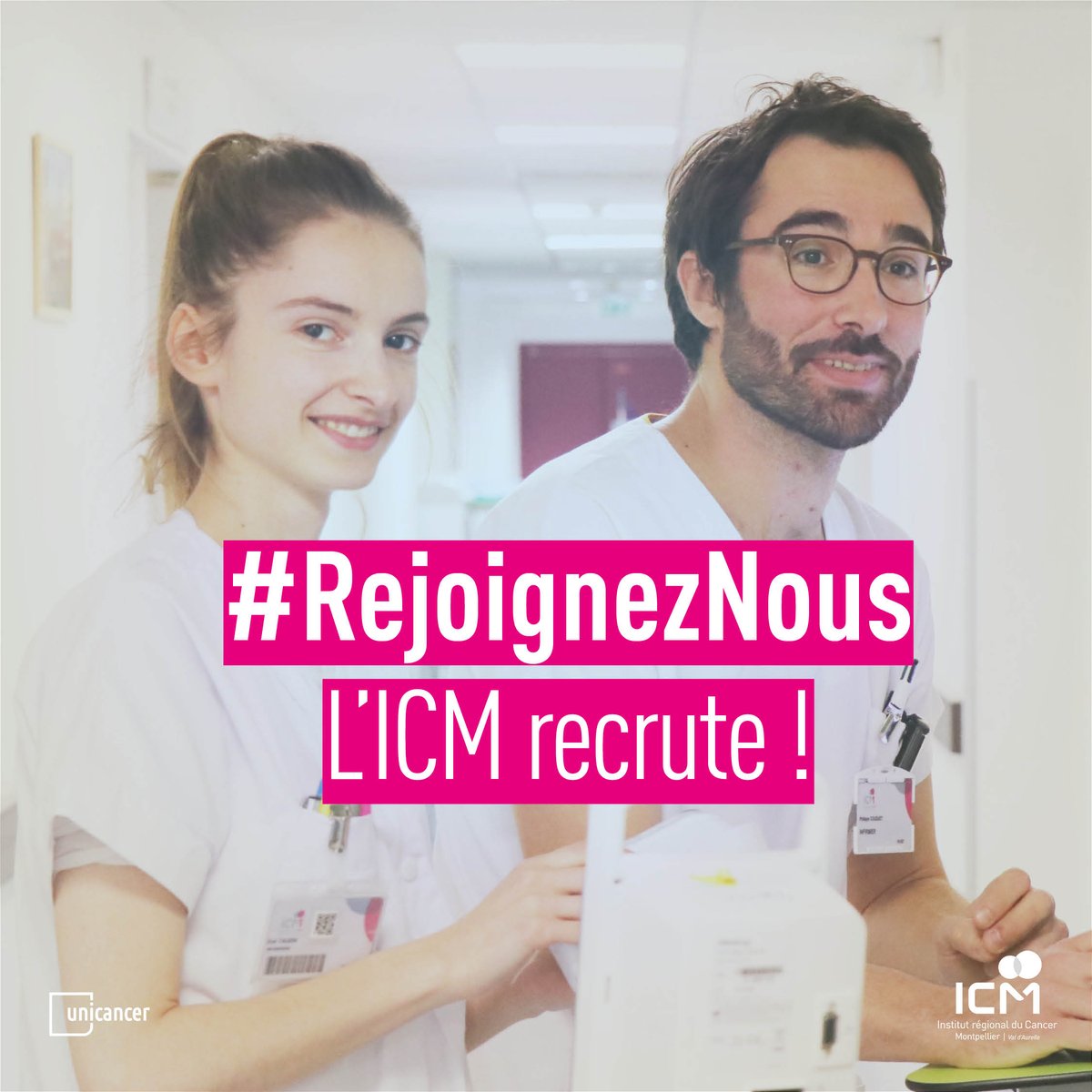 ICM_Montpellier's tweet image. 📣Offre d’emploi
Nous renforçons nos équipes et recherchons plusieurs #IBODE et #IDE, qui seront affectés au sein de la Direction des Soins et des Services Médico-Techniques.
Vous êtes intéressé.e ? 😉
Candidatez👉Gladys.Labrosse@icm.unicancer.fr ou Audrey.Preget@icm.unicancer.fr