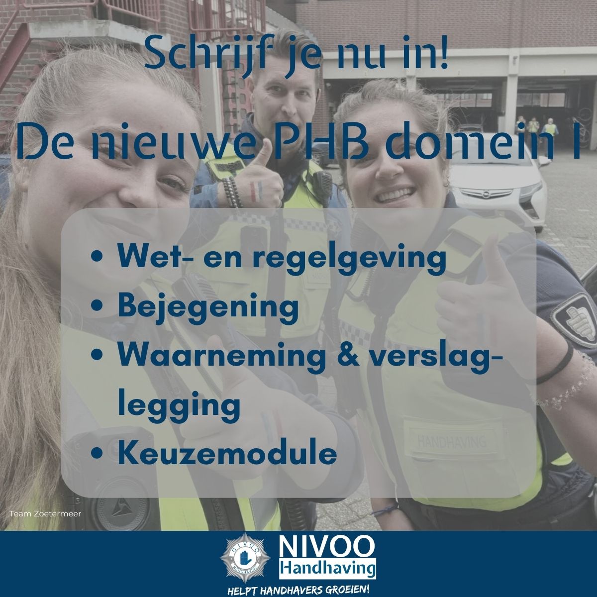 De nieuwe PHB-modules staan gepland. Staat u ingeschreven in ons volgsysteem dan kunt u van ons een uitnodiging verwachten voor de nieuwe module. Staat u (nog) niet in het volgsysteem schrijf u dan snel in voor de module die u moet gaan volgen dit jaar nivoo.nl/handhaving/cur…