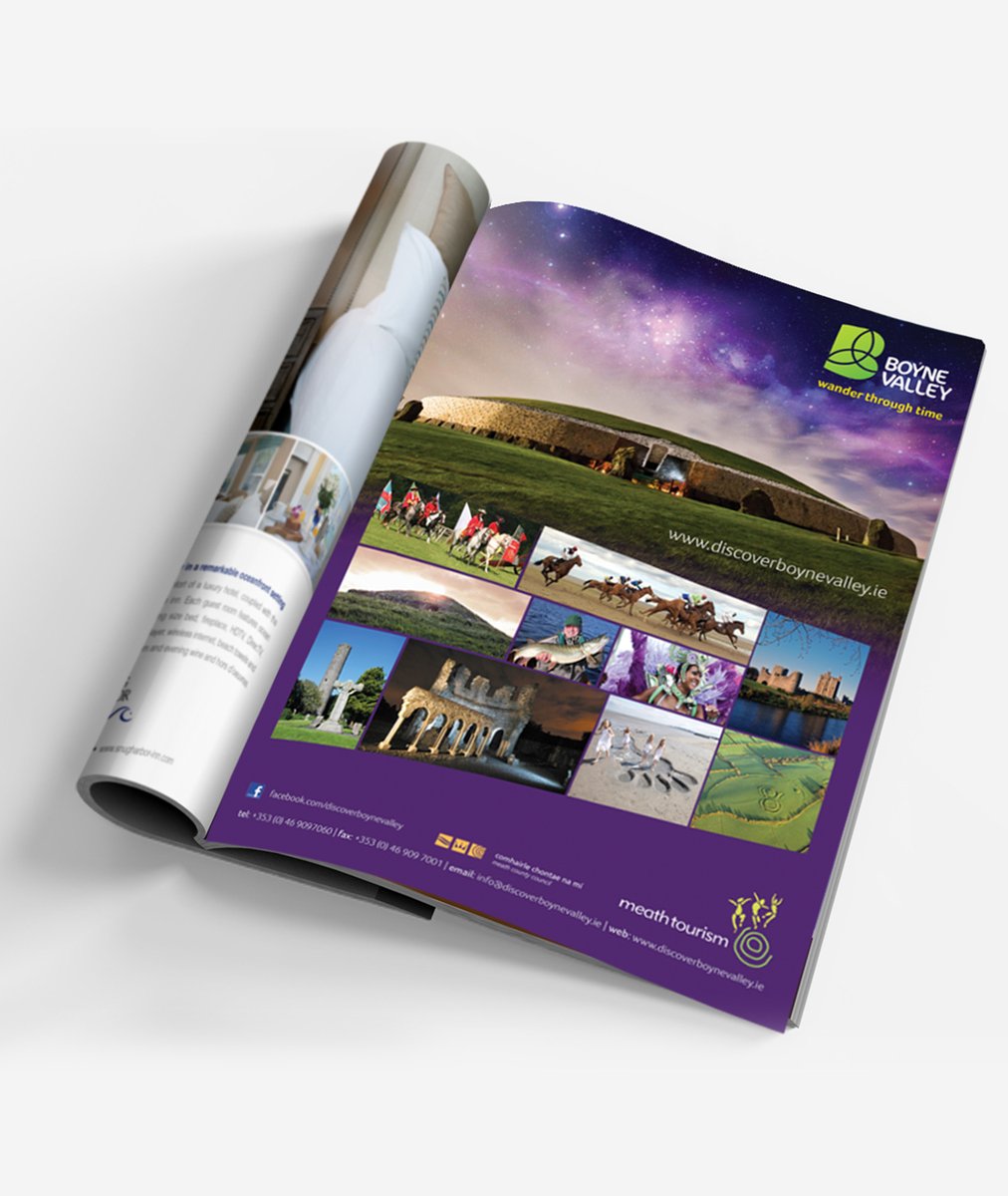 StephenDulla's tweet photo. Design International Magazine Advertising - Client: Boyne Valley Tourism. A series of promotional adverts were created to promote our Boyne Valley as a tourism destination with references to cultural tourism. For graphic design services contact stephen@spudgun.net https://t.co/4foxwxvtaW