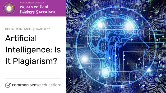 MK_EdTech's tweet image. Teach about AI and plagiarism with this great lesson from Common Sense Media: commonsense.org/education/digi…