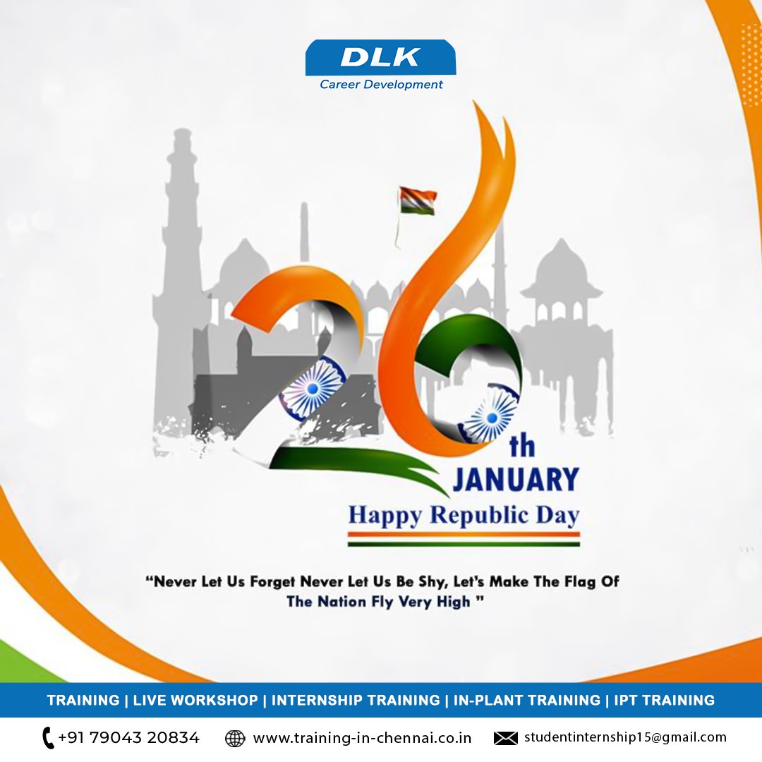 dlk_cdc's tweet image. Let us remeber the golden heritage of our country and feel proud to be a part of  India!!!

DLK career development wishing you happy rebulic day 2023...

#HappyRepublicDay #happyrepublicday2023 #Republic #dlkcdc #indianrepublicday #india #RepublicDay #RepublicDayIndia