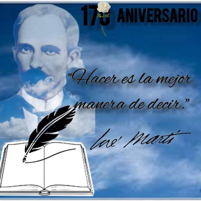 En Distrito Capital conmemorando el 170 aniversario del natalicio de nuestro héroe nacional José Martí. 
# Martí Vive
# Cuba Coopera 
# CELAC
# NuestraAmérica
# FidelPorSiempre
# MejorSinBloquro
#CubaVivenEnSuHistoria
