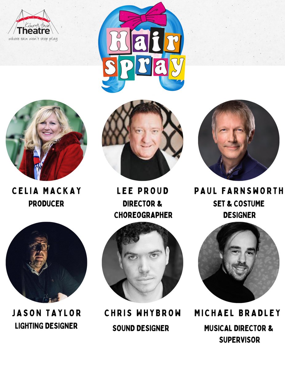 Beyond The Curtain (@beyondcurtain12) on Twitter photo Celia Mackay and <a href="/KHTheatre/">Kilworth House Theatre</a> announce the creative team for the revival of Hairspray
<a href="/LeeProud/">Lee Proud</a> (directs/choreographs), Paul Farnsworth (set/costume), Jason Taylor (Lighting), <a href="/chriswhybrow/">Chris Whybrow Sound</a> (Sound) and <a href="/michaelbradley1/">Michael Bradley</a> (Musical Director)
🗓️27 June-6 Aug
🎟️ kilworthhousetheatre.co.uk Celia Mackay and <a href="/KHTheatre/">Kilworth House Theatre</a> announce the creative team for the revival of Hairspray
<a href="/LeeProud/">Lee Proud</a> (directs/choreographs), Paul Farnsworth (set/costume), Jason Taylor (Lighting), <a href="/chriswhybrow/">Chris Whybrow Sound</a> (Sound) and <a href="/michaelbradley1/">Michael Bradley</a> (Musical Director)
🗓️27 June-6 Aug
🎟️ kilworthhousetheatre.co.uk