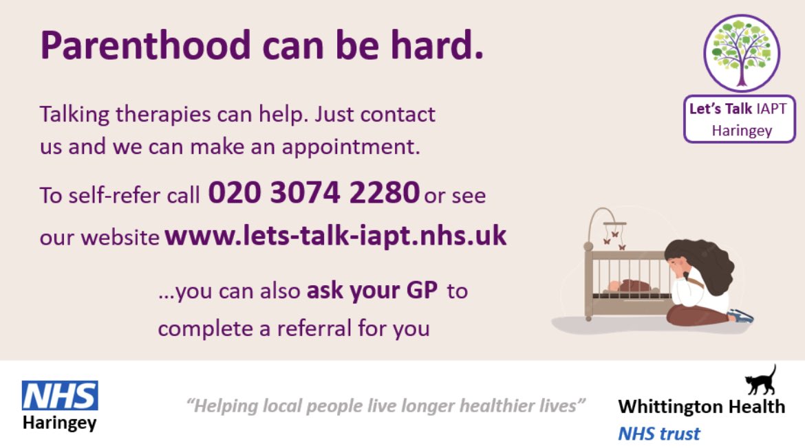 haringeyiapt's tweet image. Postnatal depression affects many parents after having a baby.

It's common problem, affecting around 1 in 10 women within a year of giving birth and is experienced by partners.

It's important to get help as soon as possible, with the right support, most make a full recovery ❤️‍🩹