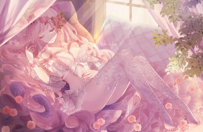 #みなさんが絵を描くにあたってここは命って言うのを教えてください 女の子の上品な色気が表現できるように心掛けています。 