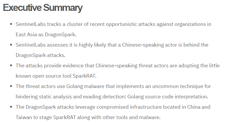 DragonSpark  Attacks Evade Detection with SparkRAT and Golang