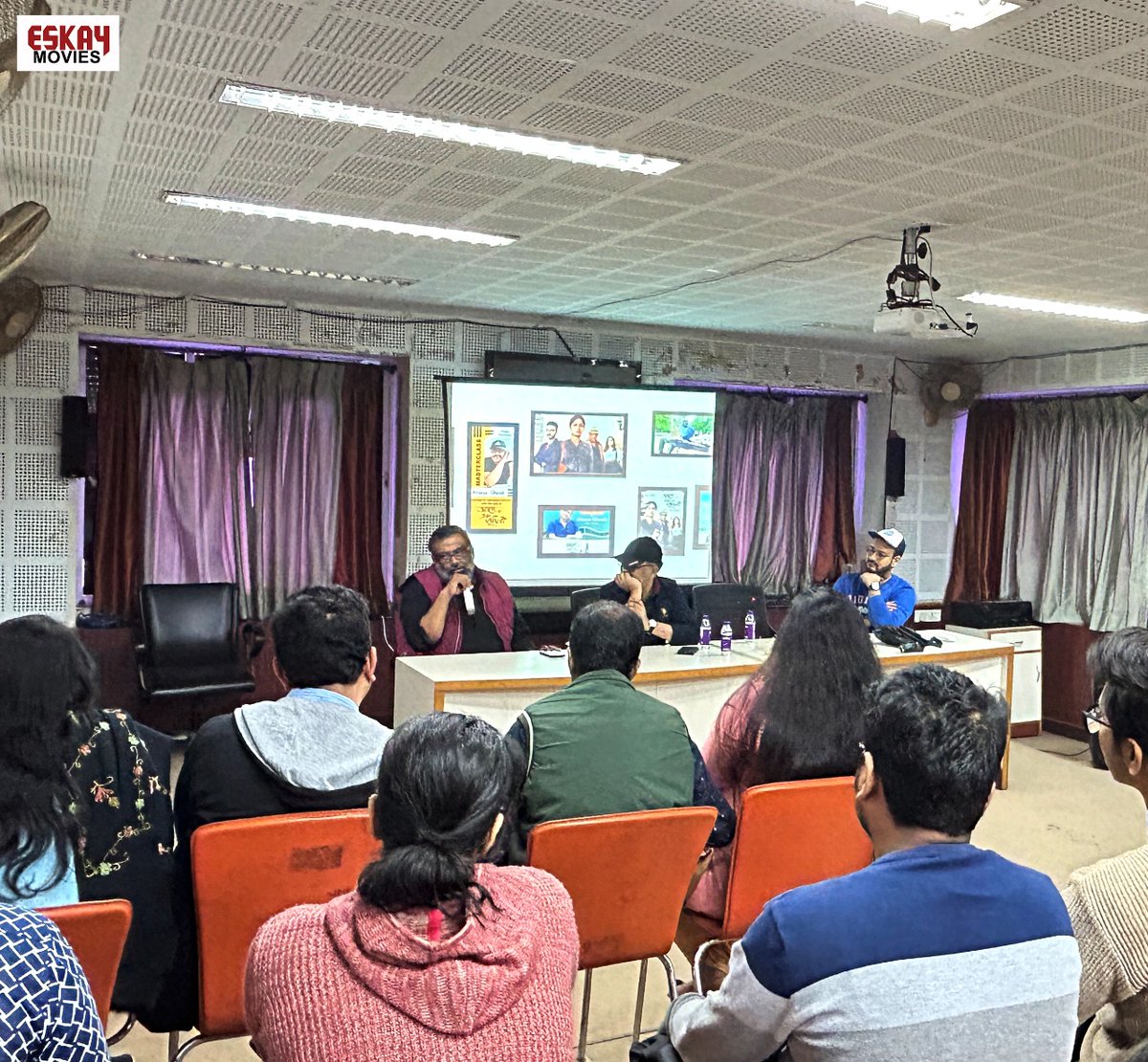 #AaroEkPrithibi Interactive Session at @nshmkc with @atanugsh, @KGunedited & @shaheb17. #AaroEkPrithibi coming on 03Feb Ft.@tasniazfarin,@shaheb17,@KGunedited,@bose_anindita10 Written & Directed by @atanugsh @AshokDhanuka58 & @Himanshukol Present An @EskayMovies Production