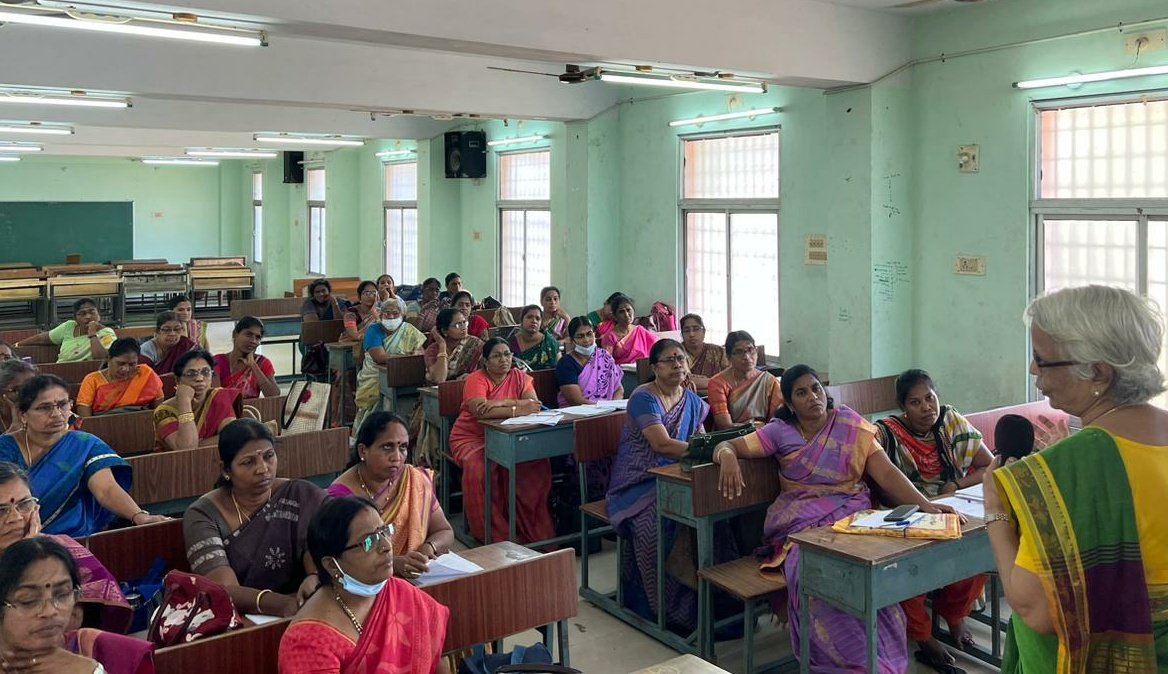 chennaicorp's tweet photo. #GenderandPolicyLab is conducting Phase2 of #GenderClub training for the teachers-in-charge from #TheChennaiSchool,covering topics like mental&emotional expression, gender equity,&gender based violence.These clubs are one-of-a-kind with activities led by students of classes6,7&8. https://t.co/o7bYCxdRzH