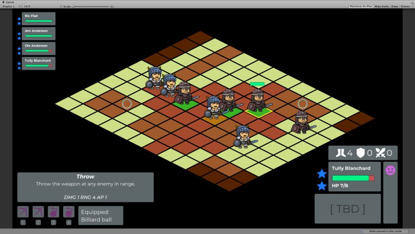 Was going through some old prototypes I worked on before Championship Wrestling Promoter and found this image of a tactics RPG I was prototyping. Check out the character names in the top left corner. I should have known that a wrestling game was in the cards.