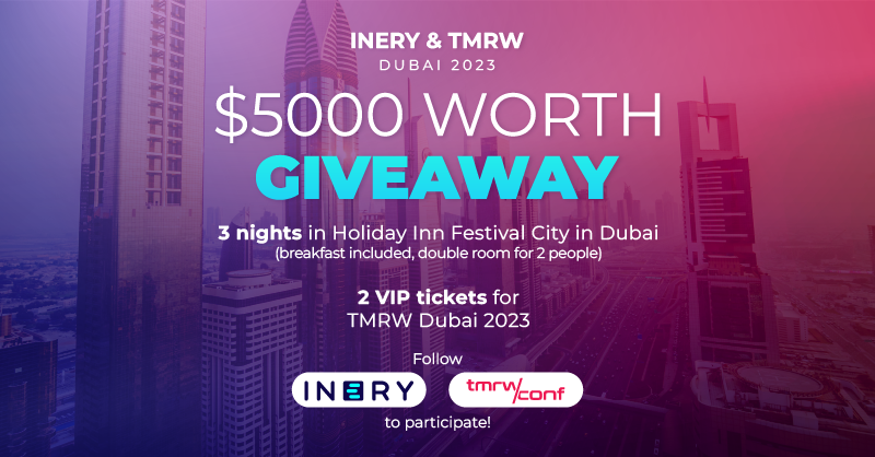 IneryDLT's tweet photo. ⚠️ GIVEAWAY ALERT ⚠️

We're in the mood for pampering our amazing followers! 💆🏻‍♂️
Free accommodation in Dubai and VIP treatment? We say YES!

All you have to do is:
- follow @IneryBlockchain &amp; @tmrwconf 
- comment who's coming with you

We'll announce the winner on Feb 3rd.

GL! 🤩 https://t.co/ztIb03h7Ce