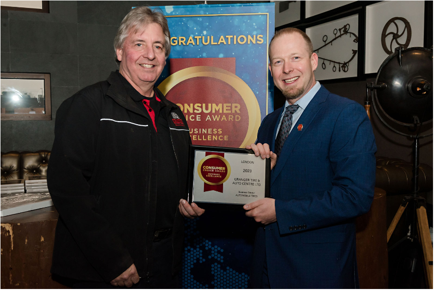 grangertires's tweet image. Congratulations to Kevin and our Staff for winning their 4th consecutive Consumers Choice Award! #consumerschoiceaward #automotivetires #4timewinner