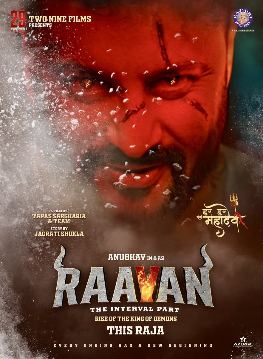 AnubhavMohanty_'s tweet photo. Teaser of the most awaited Odia movie, RAA’V’AN - The Interval Part is releasing on my official YouTube Channel &amp; Big Screens in your nearest Theatres today evening!
How excited are you to meet the King of Demons, RAA’V’AN?

It’s a @rajshri release.
#TapasSargharia
#JagratiShukla https://t.co/aKT2xKlakP