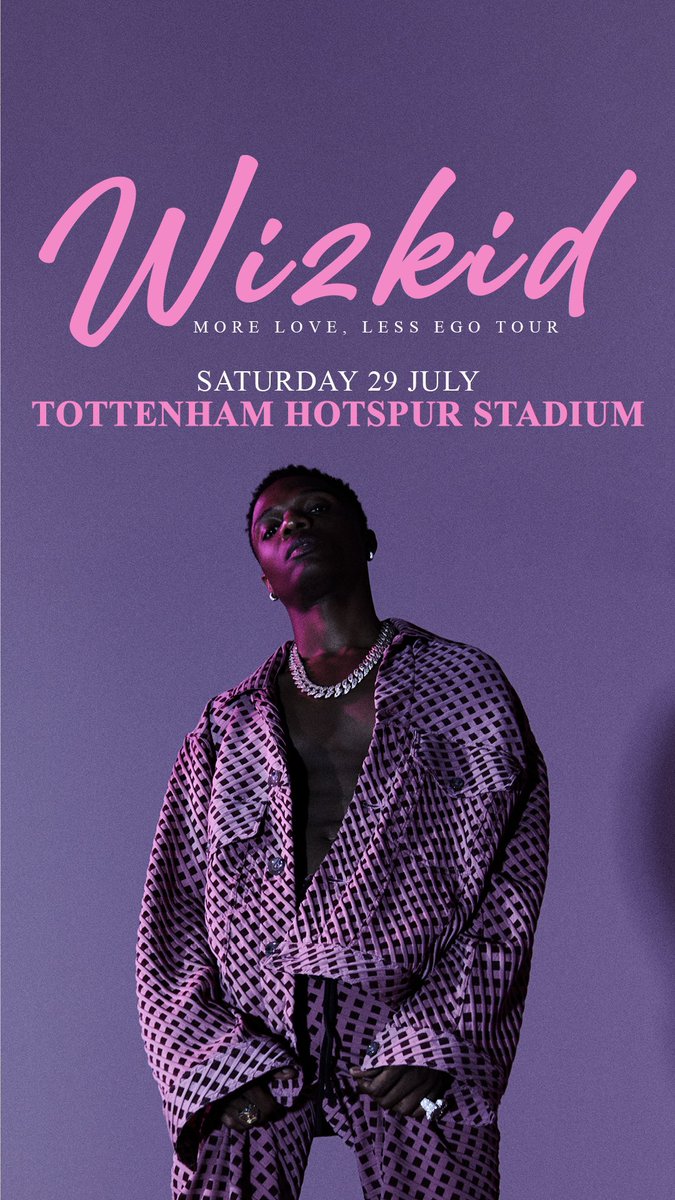 DrKINGSMADE's tweet photo. After selling out 3 days at the o2 arena @wizkidayo is about to shutdown Tottenham Spurs Stadium 🏟️. 

FC see different artworks of banners and fliers. PreSale OUT NOW and selling fast. 

https://t.co/nHsMci9Hwh https://t.co/bAA3jWi0En