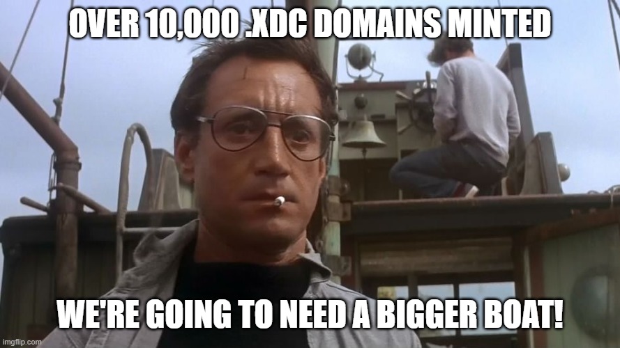 ownxdc's tweet photo. Milestone achieved!
🔥😎🔥.xdc
@xdcdomains @XinFin_Official @XDCFoundation
#XDCDomains $XDCD #XDCD #XDCNetwork $XDC #XDC #WeAreXDC #BuildItOnXDC #Web3 #NFT #NFTs #NFTCommunity #NFTMarketplace #BTC #Bitcoin #ETH #Ethereum $XRP #XRP #XRPL #Crypto #Cryptocurrency https://t.co/y6eZ3iZmkX