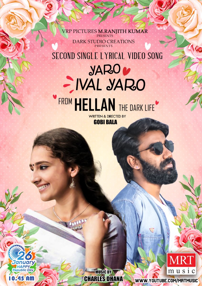 2nd Single #YaroIvalYaro from #Hellan Movie Is Releasing Tomorrow 10.45AM Stay Tuned.

@director_gobi @anusha_mariya @ashik_anchor <a href="/ranjithselvi27/">ranjith kumar</a> @charlesdhanacomposer <a href="/dr_sridhar/">Dr G. SRIDHAR</a>.mc <a href="/mathivanan870/">Mathi Vanan</a> @madapayale @sakan_dasis_ravichandran_ <a href="/Mrtmusicoff/">MRT Music</a>