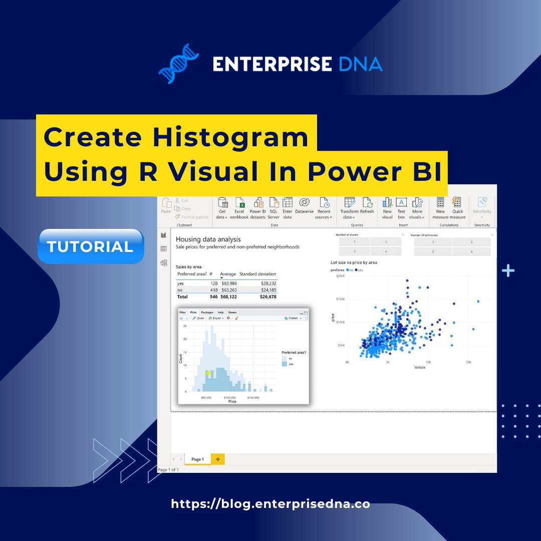 EnterpriseDNA on Twitter "Learn how to create a histogram using Power BI’s R visual and RStudio