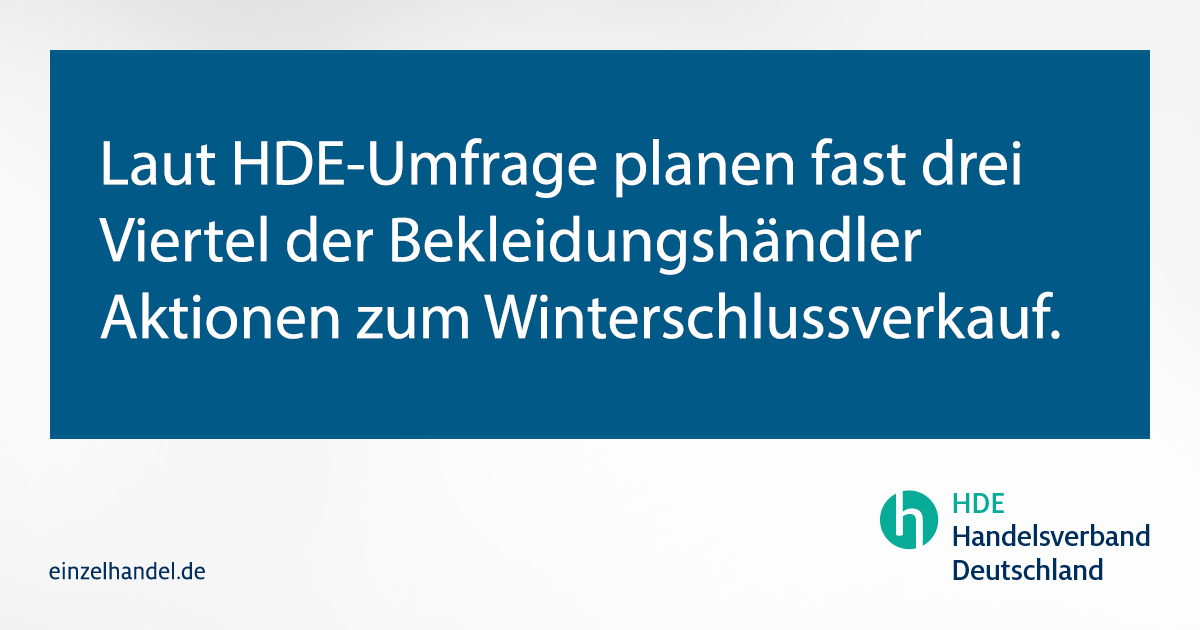 handelsverband's tweet image. #Winterschlussverkauf startet am 30. Januar 2023 bit.ly/3XBSQDP #Einzelhandel #WSV