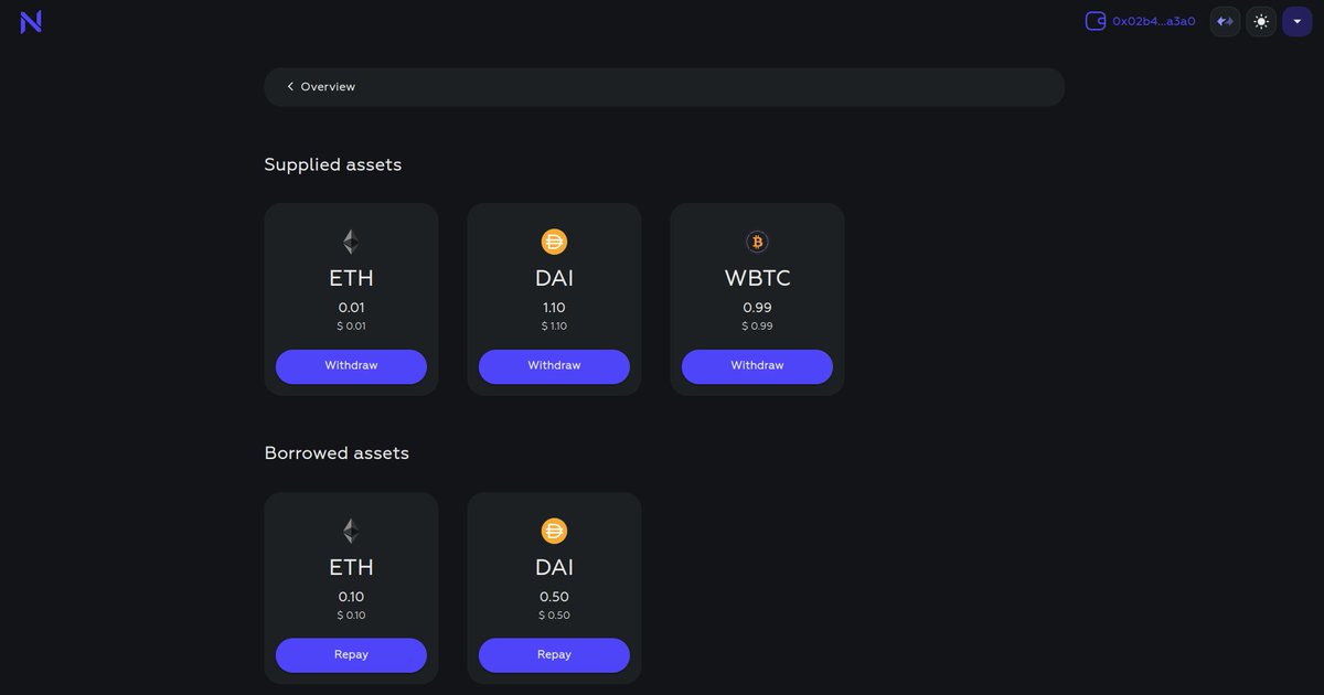 Era_Lend's tweet photo. A new feature has been added to the UI. You can now track your lending & borrowing position on our dashboard.
Checkout: https://t.co/yhWndrkkxs
Building every day to make the DeFi UX simpler.
#BuildingNeverStops #KeepBuilding #DeFi #zkSync https://t.co/m9iON0OmPo