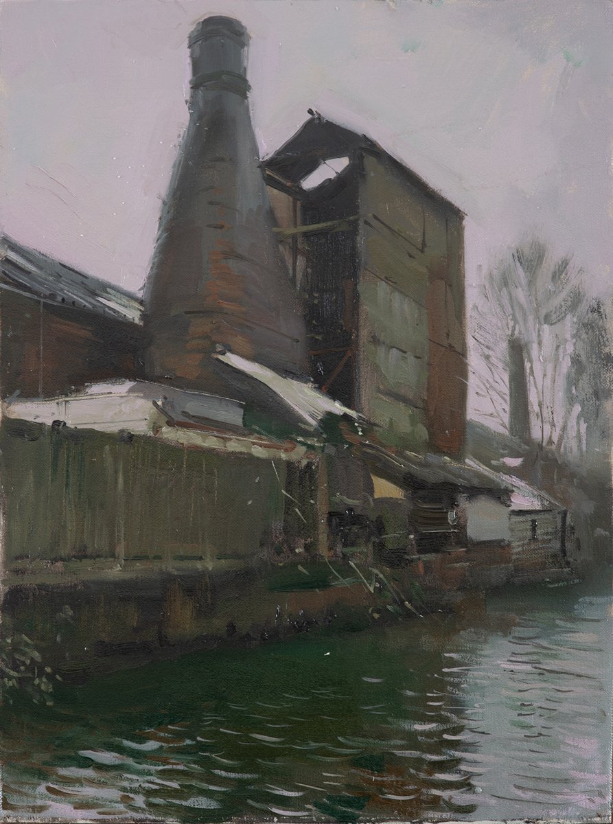 'Bottle Kiln Dolby Potters Millers, Trent Mersey Canal'
30cm x 40cm

This is quite an obvious bottle kiln view for any #StokeOnTrent painter and yet it has taken me 15 years to get round to painting it. 
@GrimArtGroup @bottleovens
