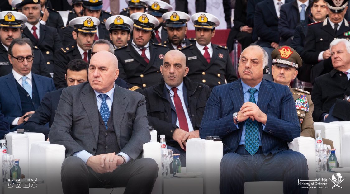 🇶🇦 _||~🌊⚓️〰️QAF | QENF Qatar’s DefMin HE @kbmalattiya Attending the LPD Ship “Al Fulk”, commissioned by the Qatari Defense Ministry to Fincantieri, #QAF #QEAF #Gulfsea #Navy #Navalforce 🇶🇦🇮🇹